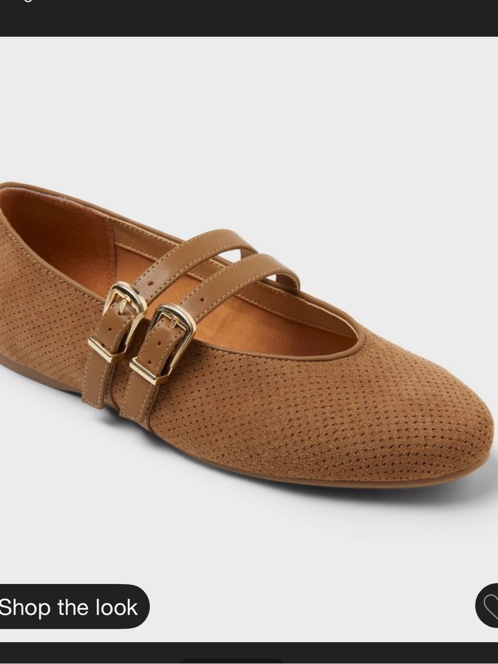 Women's Double-Strap Mary Jane Flats in Tan